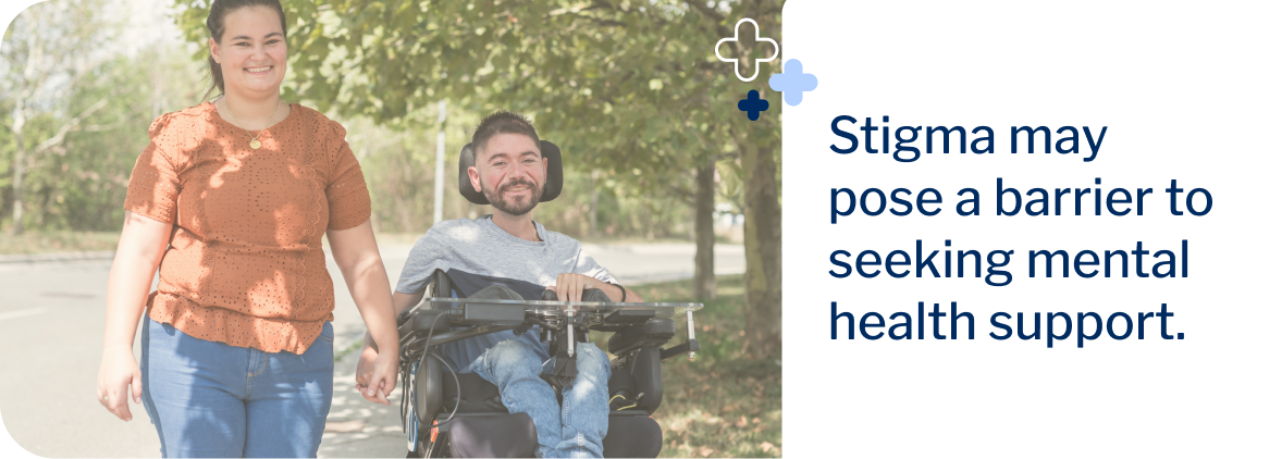 A woman provides mental health support for her physically disabled friend while they enjoy the outdoors. 