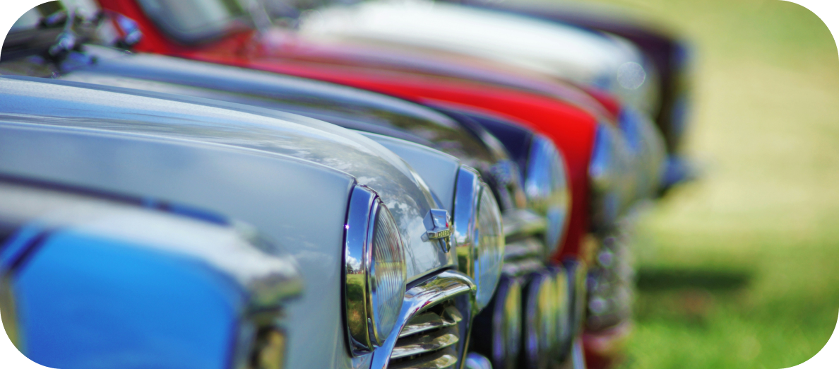 A photo of classic cars. A visit to the National Motor Museum is among the best activities for seniors in Adelaide.