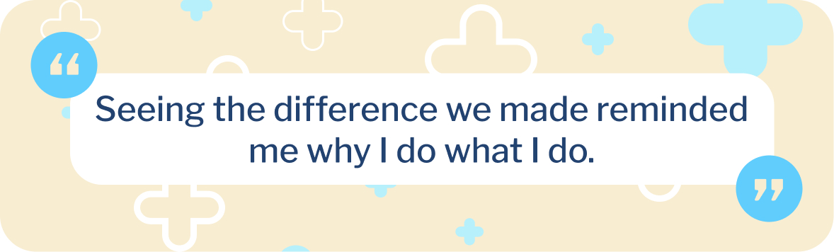 A graphic with quote text from Regional Manager Jessie Kaur about making a difference with The CareSide.