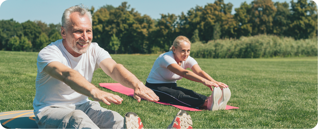 A photo of older Australians enjoying activities for seniors in Perth, such as exercise classes in the park.