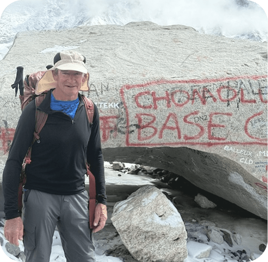 A photo of Ken Hutt, an Australian trekker who climbed Mount Everest.