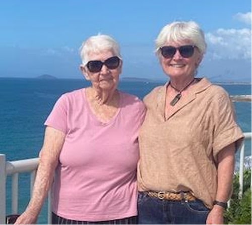 A photo of Karen and Yvonne smiling after changing providers and securing reliable home care services with The CareSide.