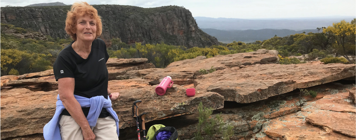 A photo of Joy on a recent hike. Joy's story is a part of The CareSide's Super Seniors series.