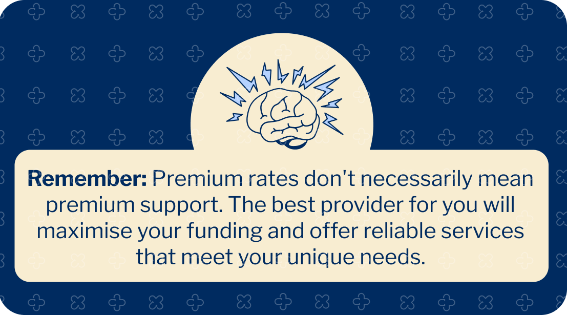 Support at Home pricing features higher service rates. Care recipients need to choose the best provider for their needs.