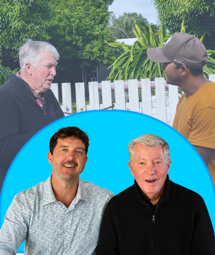 A photo of Laurie and his support worker. After a bumpy start to Support at Home, self-managed couple Karon and Laurie switched providers and regained the services they'd lost with their previous provider.